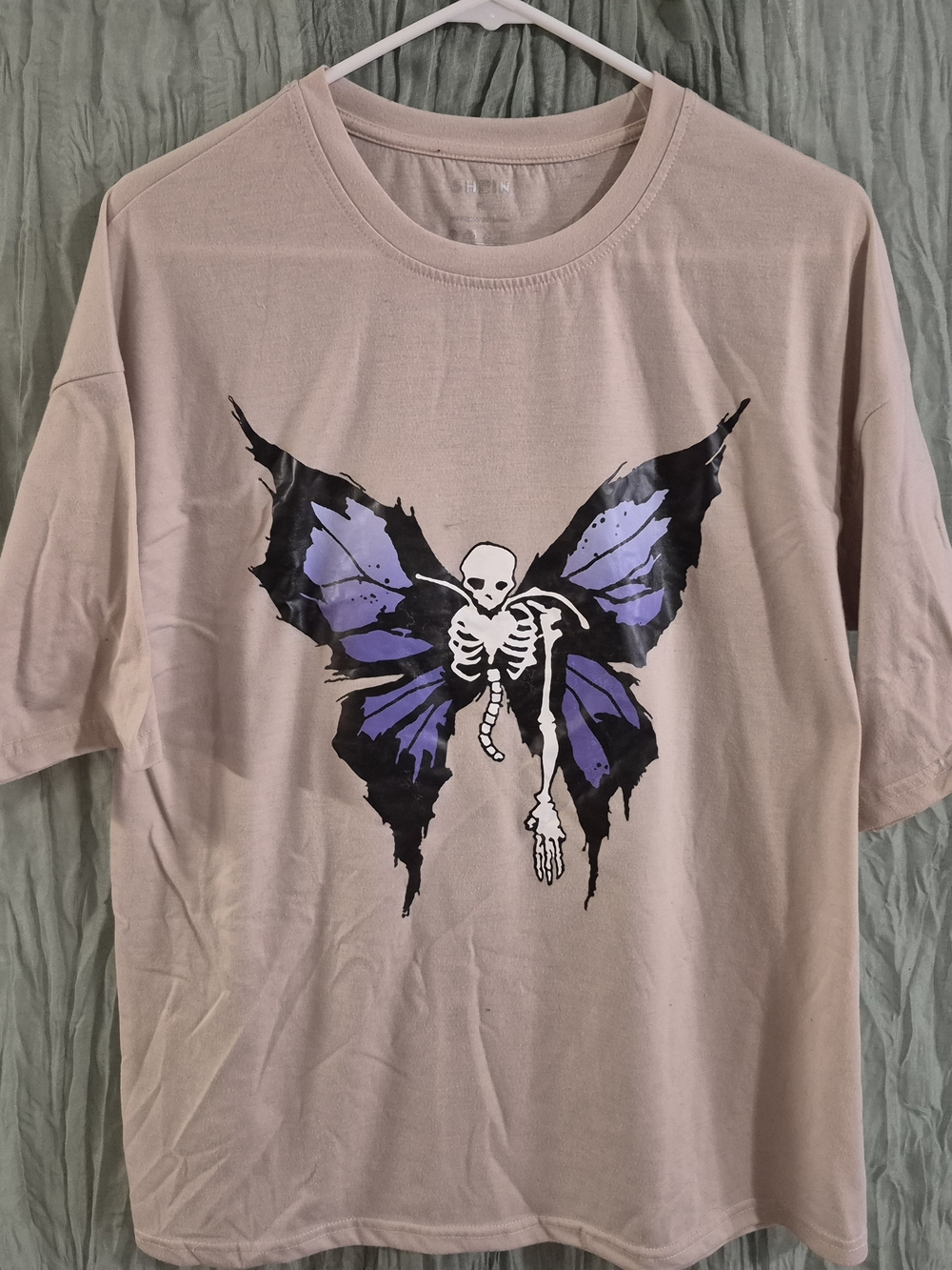 Skeleton Butterfly Graphic Tee in Dusty Pink
